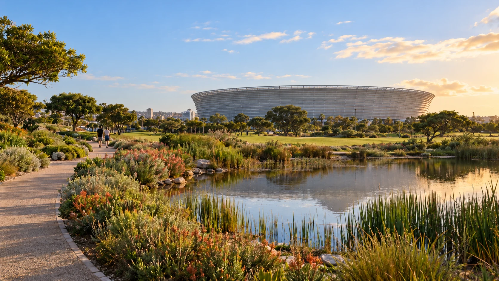 Illustrative rendering of Green Point Park, a Cape Town destination; not a view from the penthouse